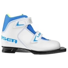 Ботинки лыжные TREK Laser NN75 ИК, цвет белый, лого синий, размер 32