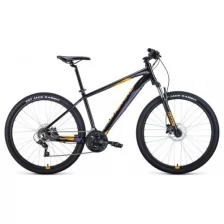 Горный велосипед FORWARD Apache 27,5" 3.0 disc 2021, рама 17", черный/оранжевый