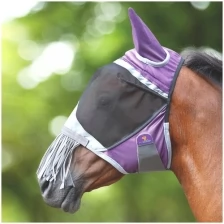 Маска антимоскитная для лошади с ушами и бахромой SHIRES FLY GUARD "Deluxe", COB, фиолетовый (Великобритания)