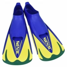Ласты TEAM 36-37, синий/желтый/зеленый для тренировок в бассейне